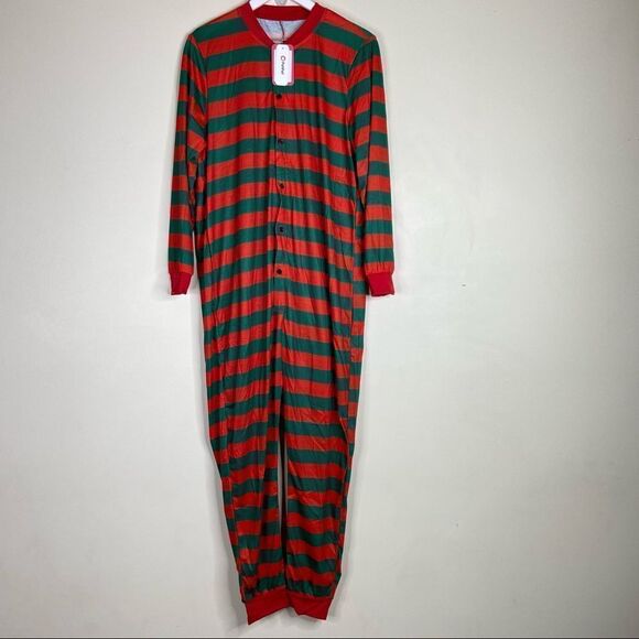 PatPat Other - PATPAT Women’s Holiday Christmas Red Green Striped Onesie Pajamas Size Small